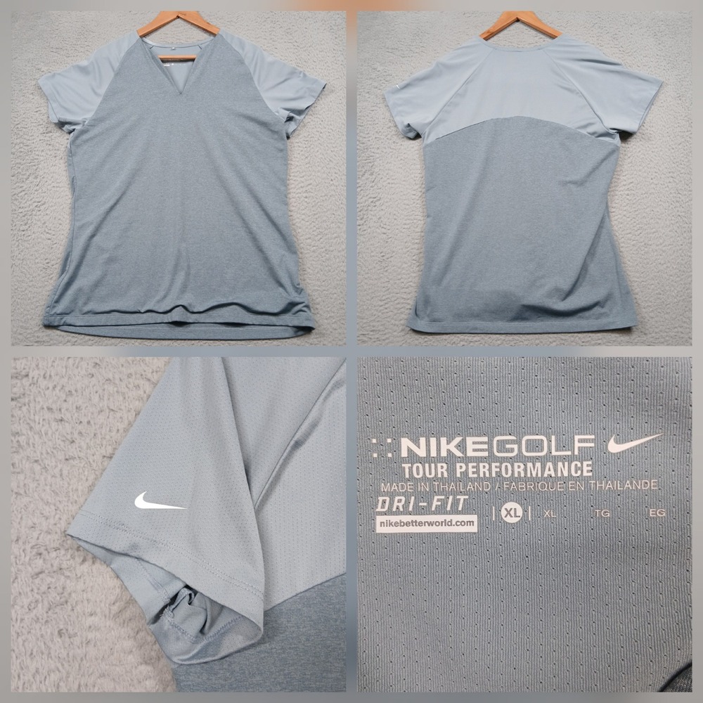 Nike Golf‎ Tour Performance Men's XL Dri-Fit Short Sleeve Polo Gray
